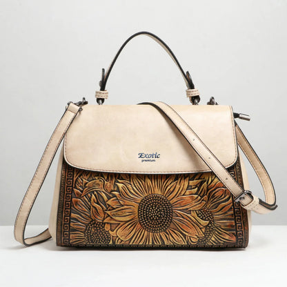 Exotic Sunflower Embossed Shoulder & Hand Tote Bag - exoticstore