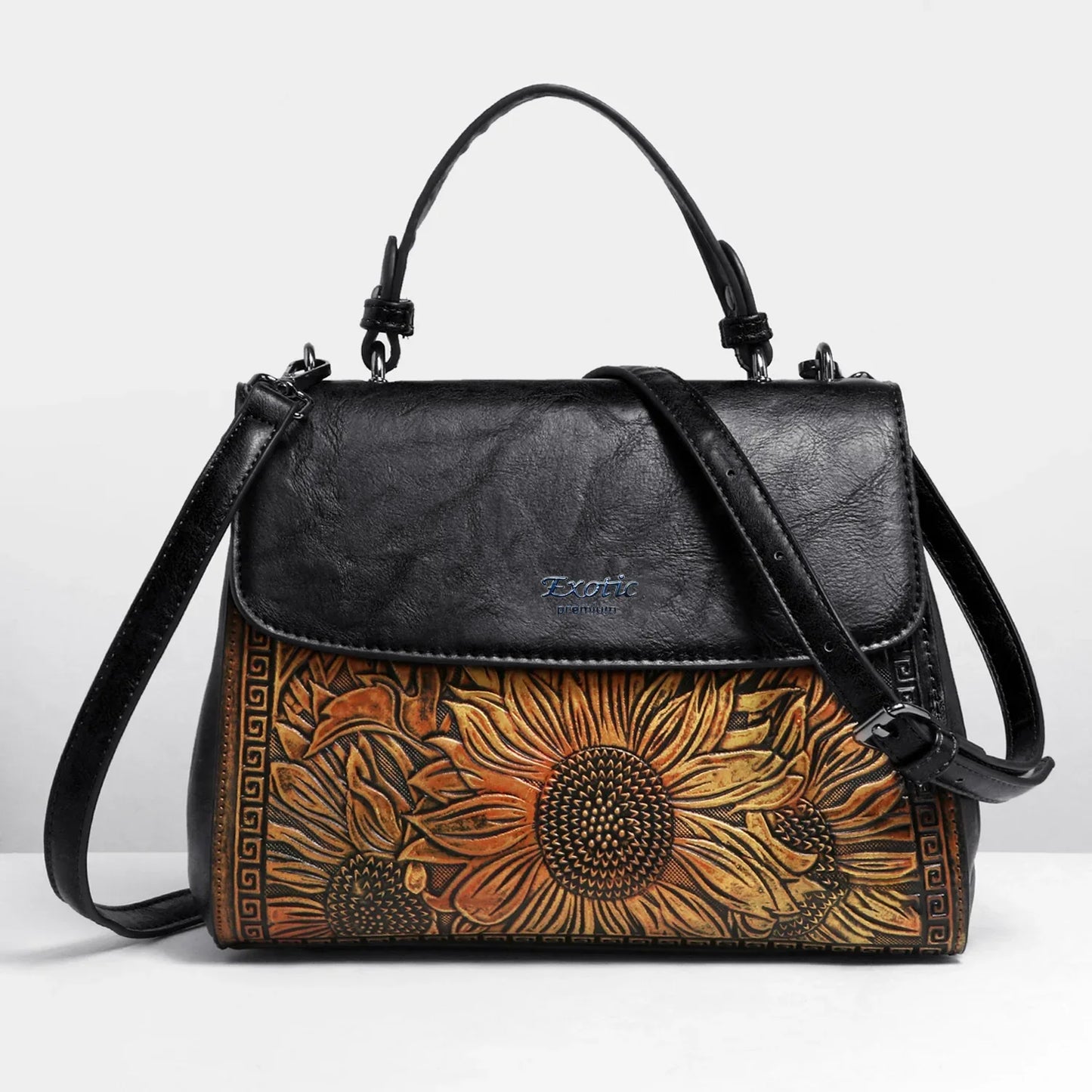 Exotic Sunflower Embossed Shoulder & Hand Tote Bag - exoticstore