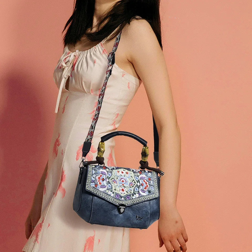 Exotic® Women's Satchel Vintage Retro Embroidery Sling Bag - exoticstore