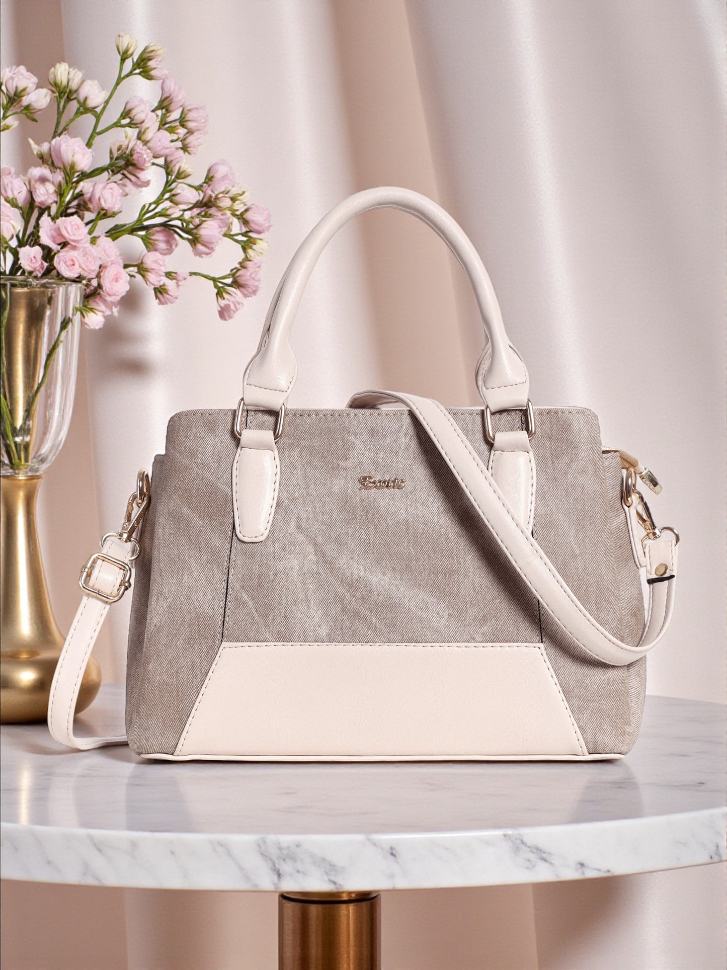 Exotic Three section Denim Bag