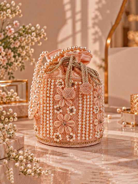 EXOTIC Zolara Pearl Embellished Potli Bag for Women