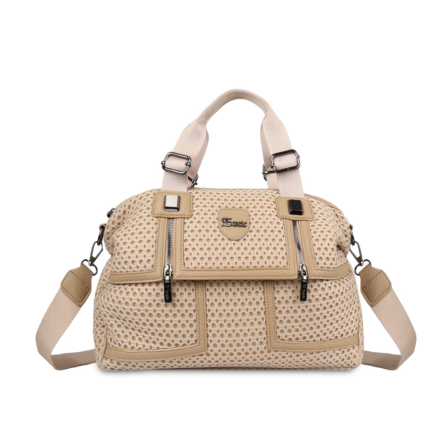 Exotic Premium Mesh Fabric Hand & Sling Bag with Multiple Compartments and Adjustable Strap