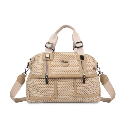 Exotic Premium Mesh Fabric Hand & Sling Bag with Multiple Compartments and Adjustable Strap