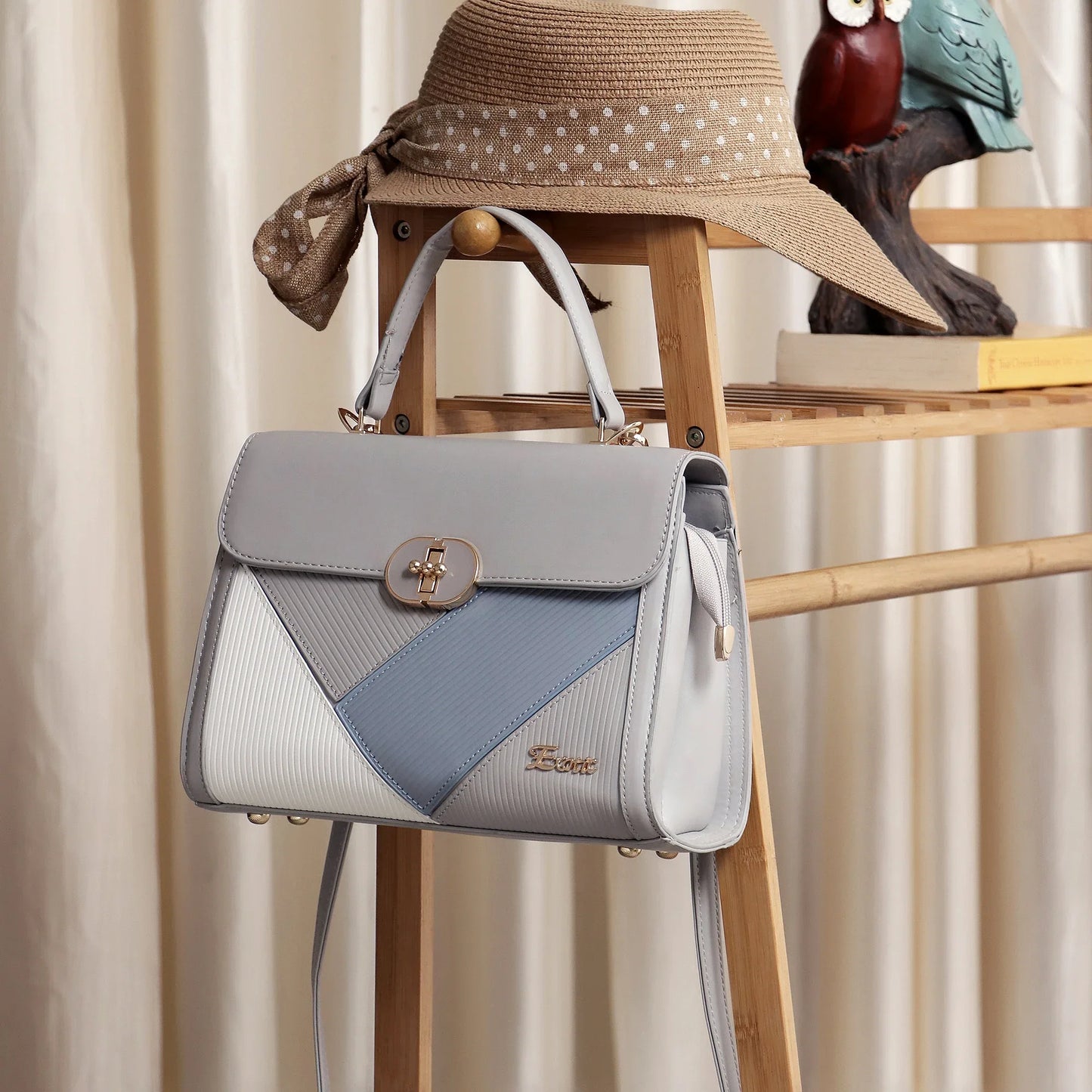 Exotic Elegant Tri-Tone Structured Handbag - exoticstore