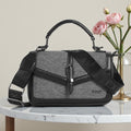 Exotic Denim Textured Cross Body & Handheld Bag (Black)
