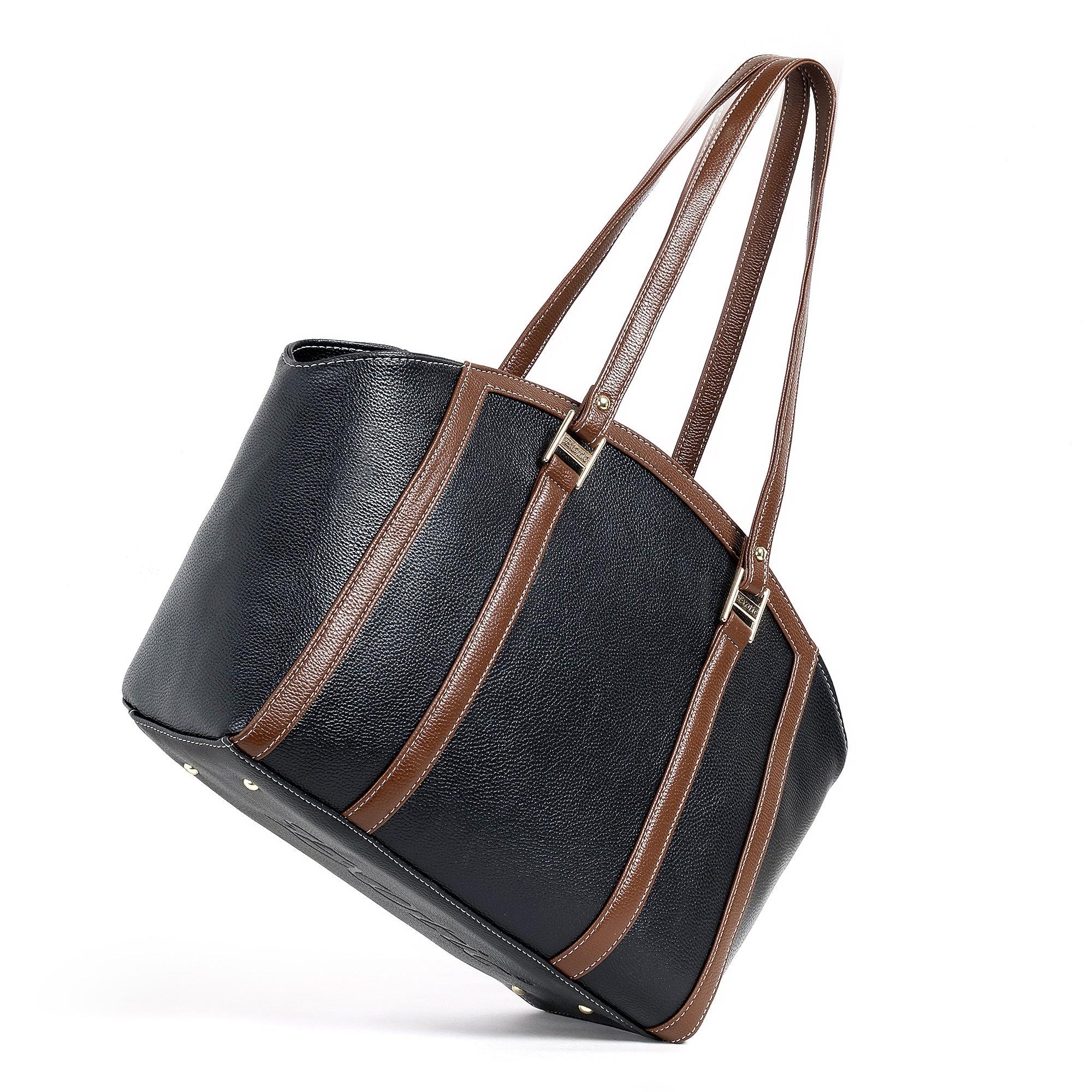 Elegant Dual-Tone Structured Tote Bag - exoticstore