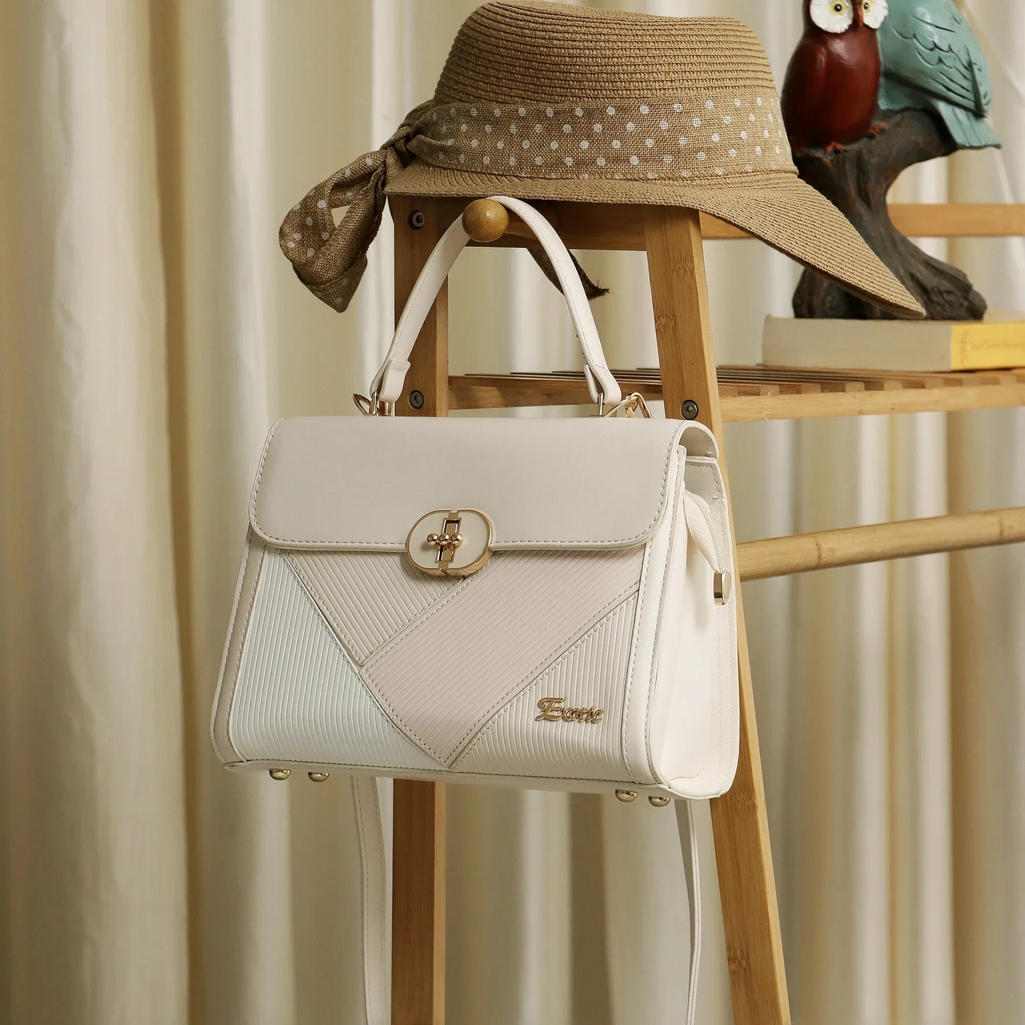 Exotic Elegant Tri-Tone Structured Handbag - exoticstore