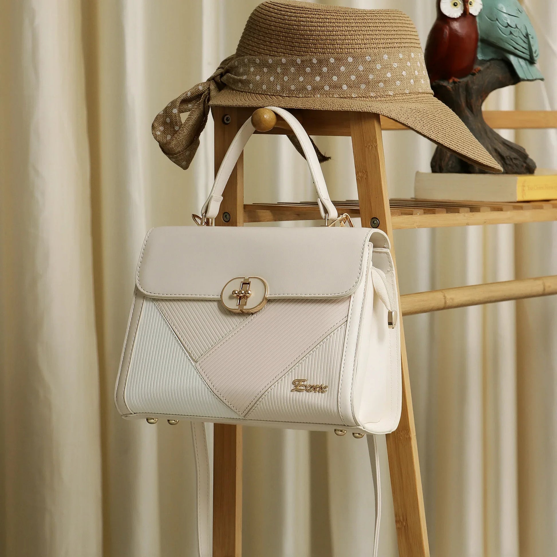 Exotic Elegant Tri-Tone Structured Handbag - exoticstore