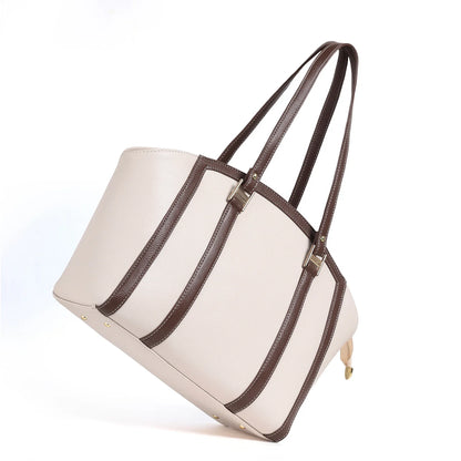 Elegant Dual-Tone Structured Tote Bag - exoticstore