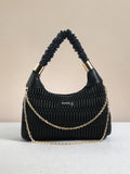 Exotic Premium Celestia Quilted Hobo Shoulder bag (Black)