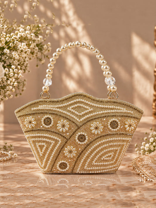 EXOTIC Zivara Pearl Embellished Clutch for Women