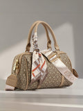 Exotic Monogram Pattern Top Handheld Slingbag (Khaki)