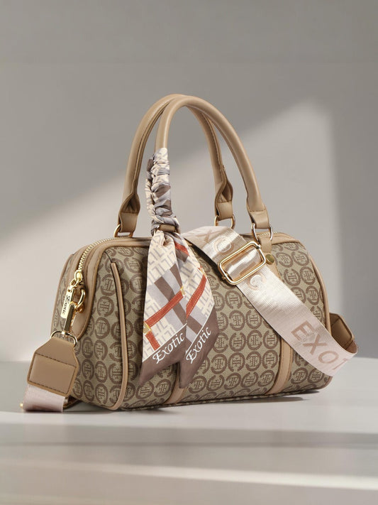 Exotic Monogram Pattern Top Handheld Slingbag (Khaki)