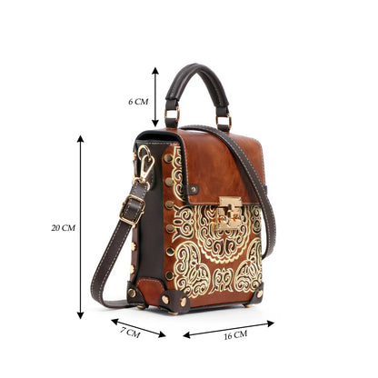 EXOTIC® Grace Luxe Mini Crossbody Bag | Elegant Women’s Handbag with Gold Handle - exoticstore