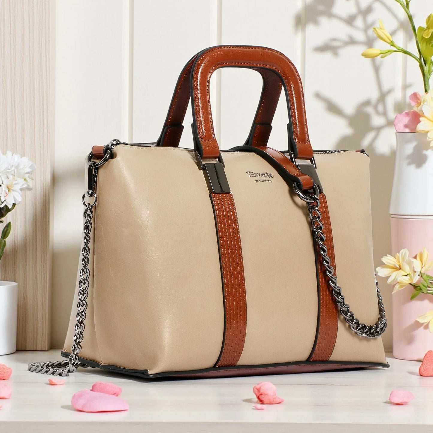 EXOTIC Solid Pattern Elegance Hand Bag - exoticstore