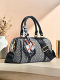 Exotic Monogram Pattern Top Handheld Slingbag (Black)