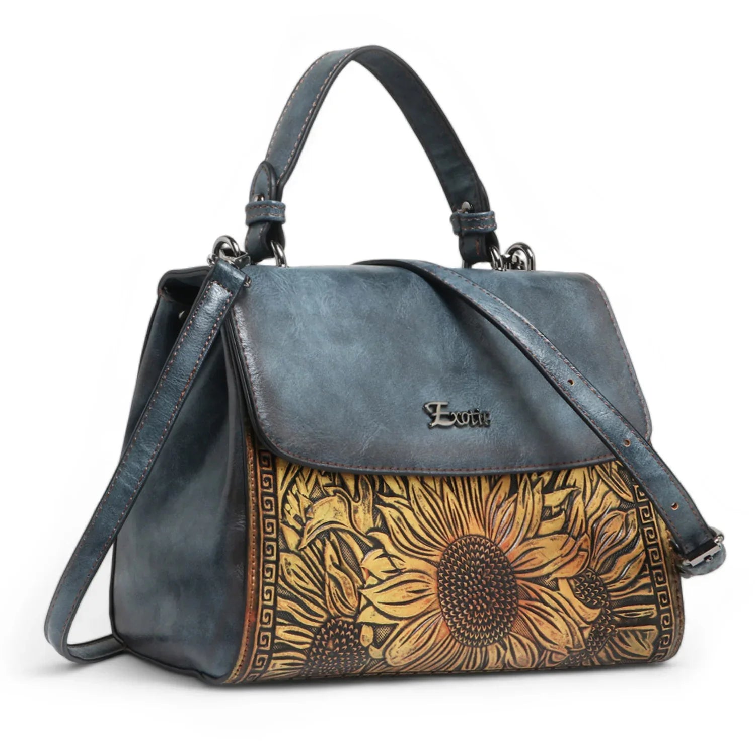 Exotic Sunflower Embossed Shoulder & Hand Tote Bag - exoticstore