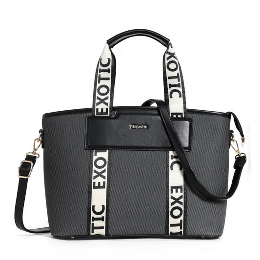 Exotic Premium Logo-Strap Women’s Tote Handbag - exoticstore