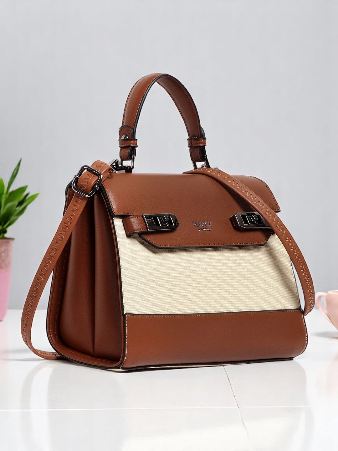 Exotic Dualtone Textured Handbag