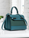 Exotic Dualtone Textured Handbag (Khaki) - Exotic Dualtone Textured Handbag (Green)