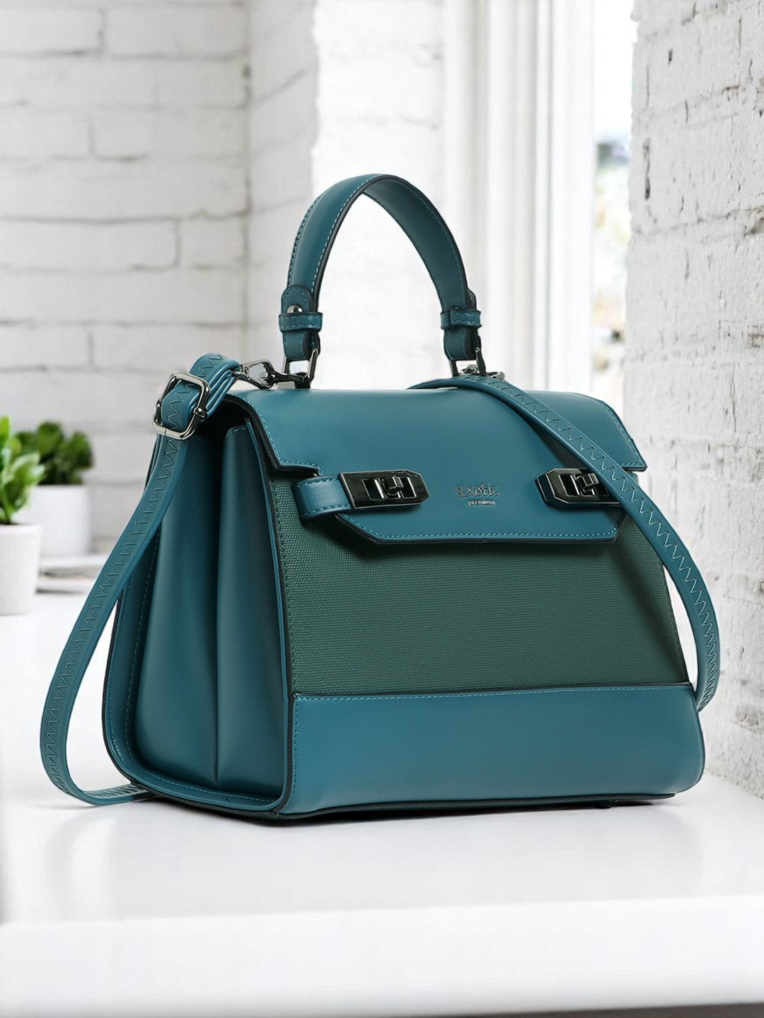 Exotic Dualtone Textured Handbag