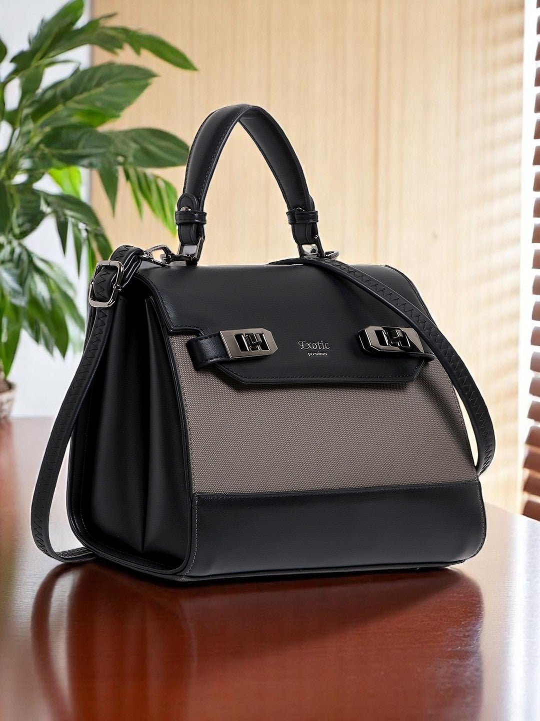 Exotic Dualtone Textured Handbag