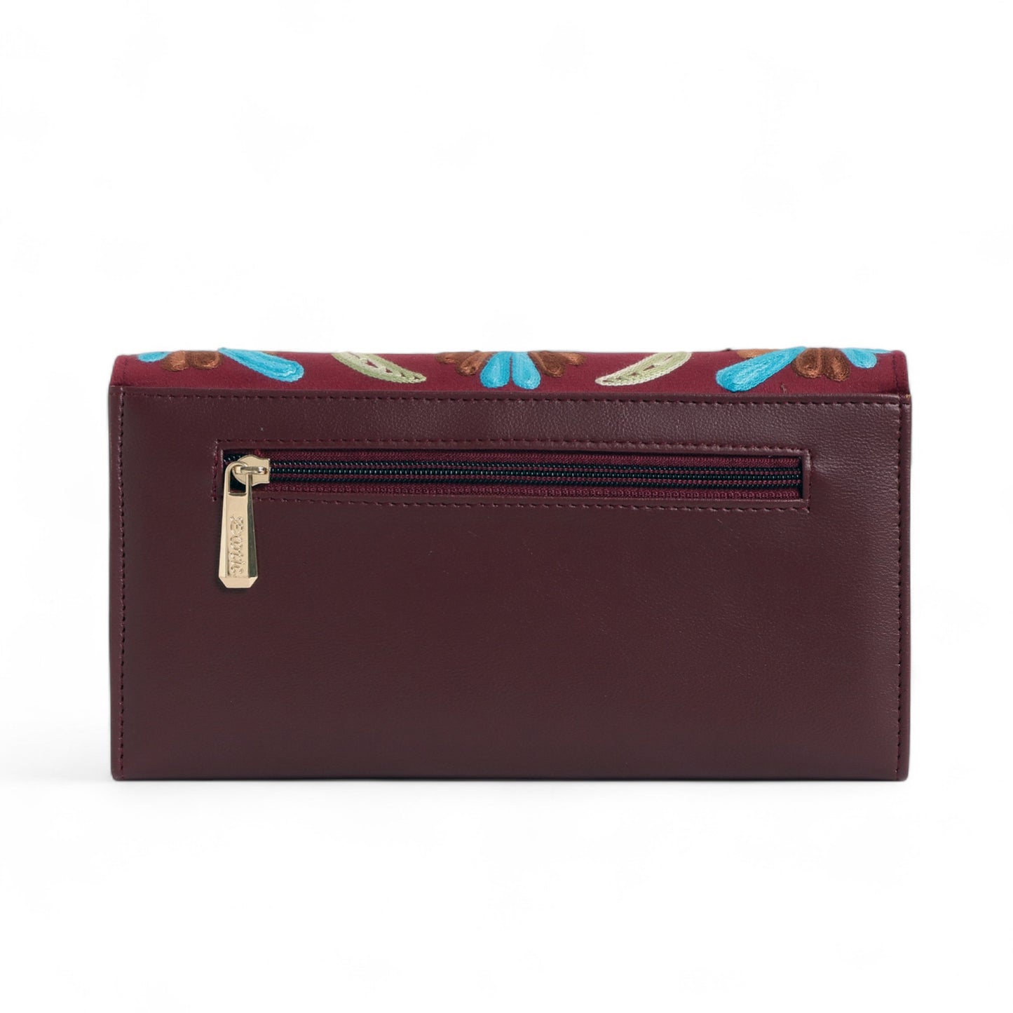 Exotic Women’s Embroidered Floral Wallet Clutch with Detachable Long Strap