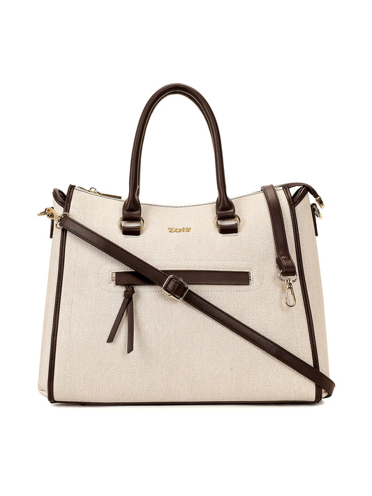 Exotic Elara Laptop Bag (Off white)