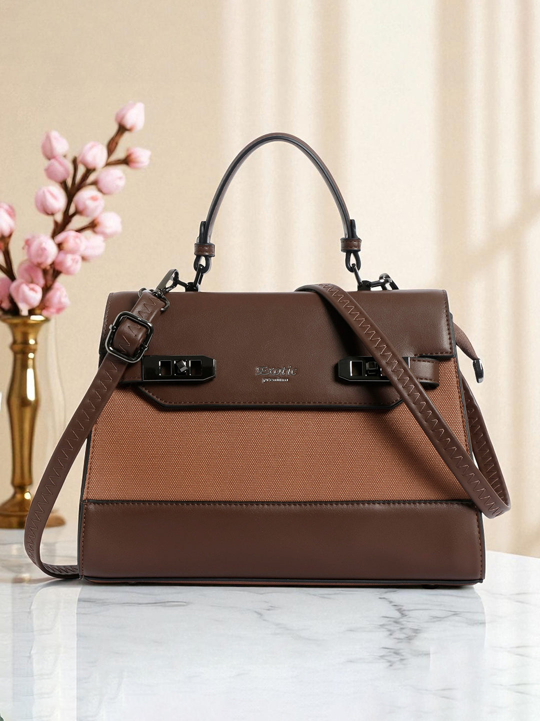 Exotic Dualtone Textured Handbag