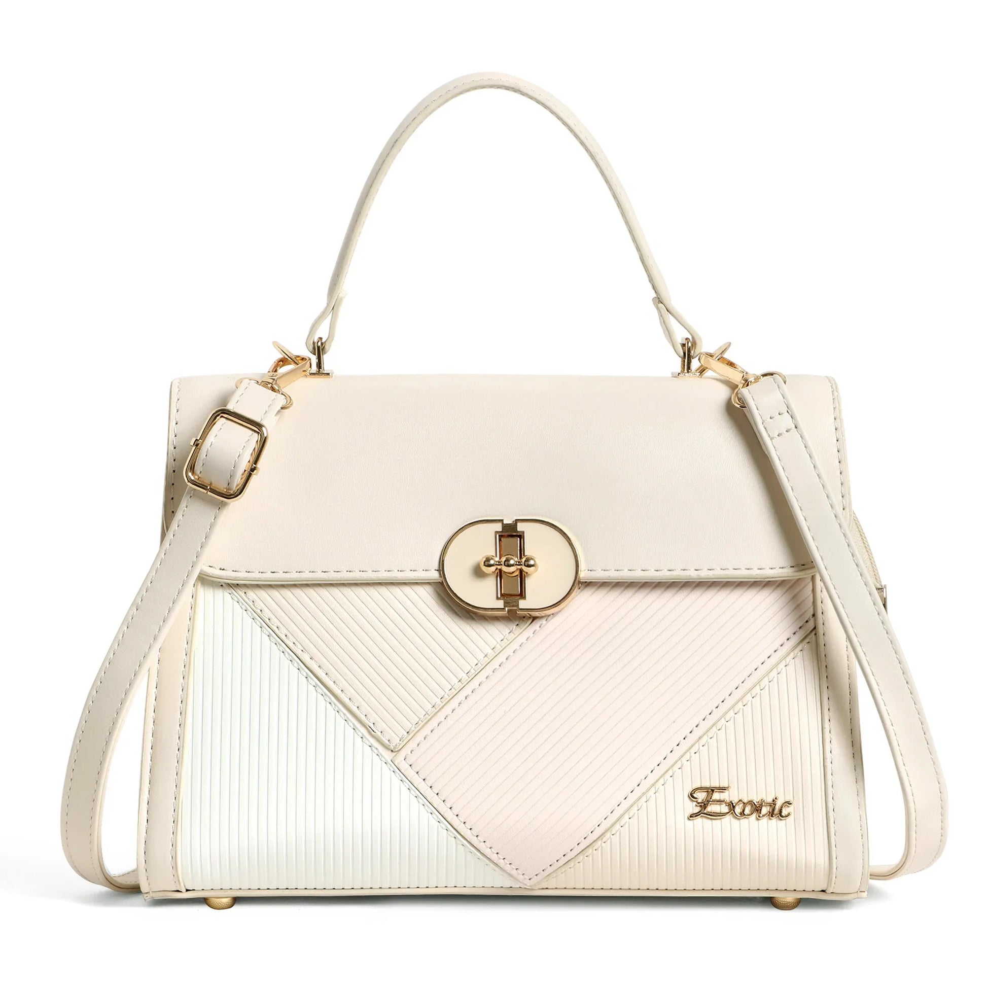 Exotic Elegant Tri-Tone Structured Handbag - exoticstore