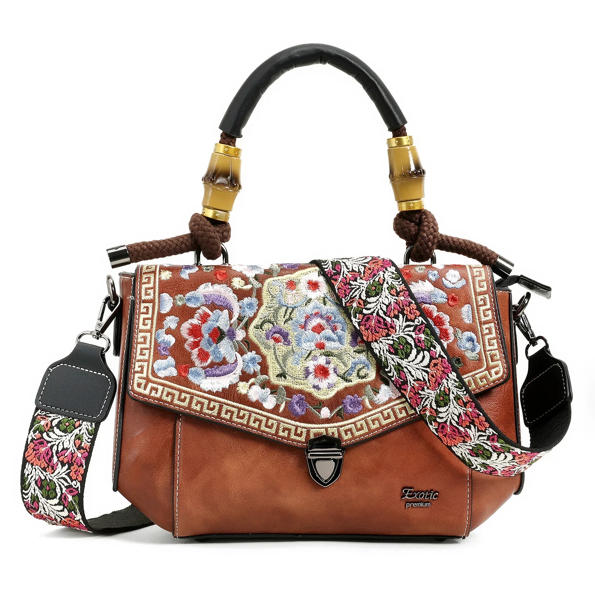Exotic® Women's Satchel Vintage Retro Embroidery Sling Bag - exoticstore