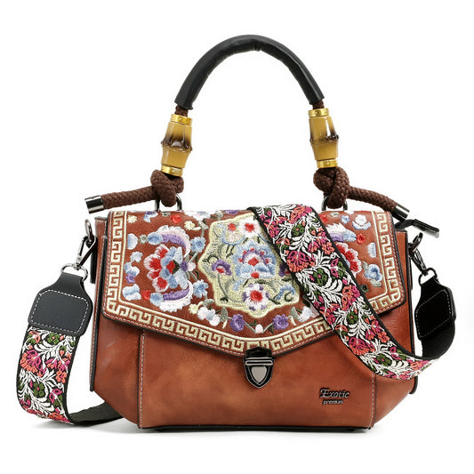 Exotic® Women's Satchel Vintage Retro Embroidery Sling Bag - exoticstore