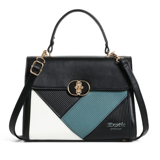 Exotic Elegant Tri-Tone Structured Handbag - exoticstore