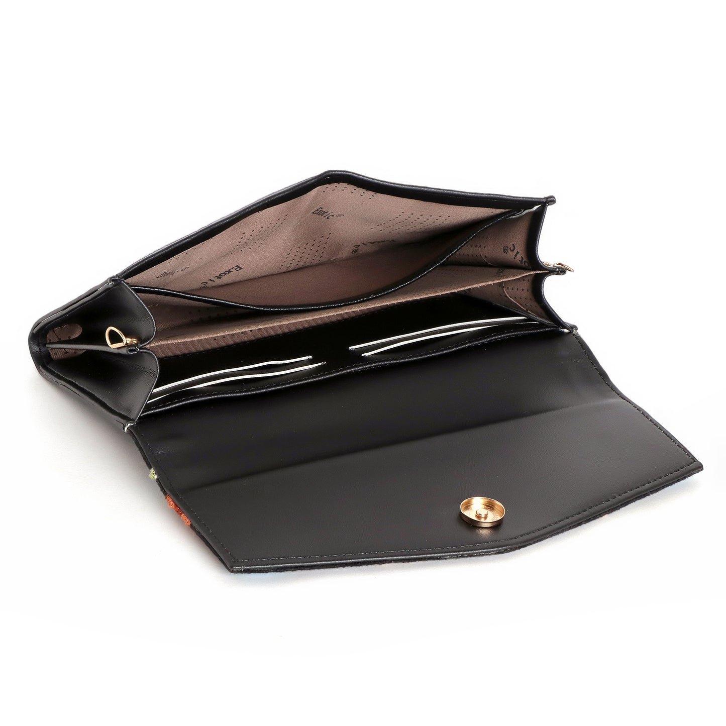 Exotic Women’s Embroidered Floral Wallet Clutch with Detachable Long Strap