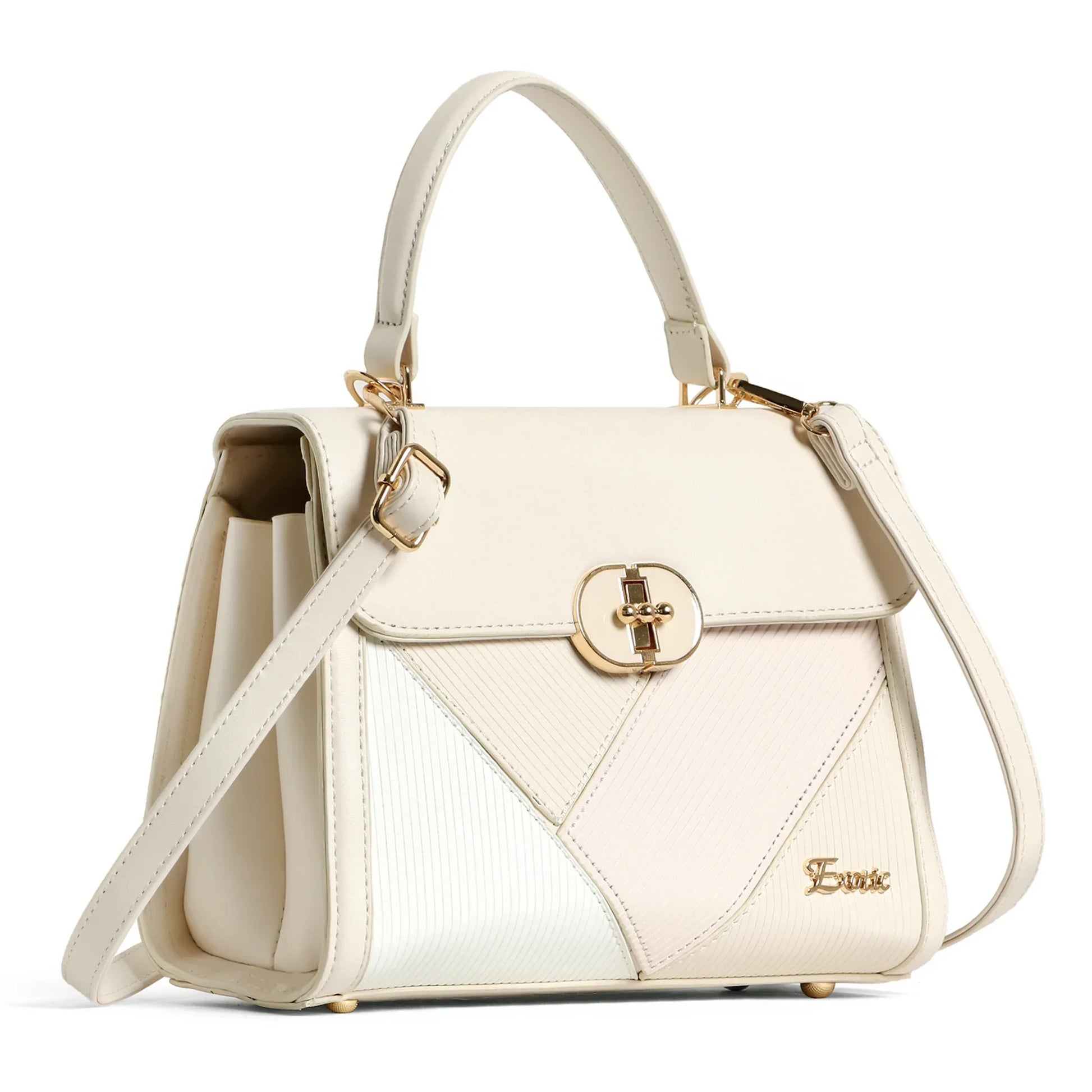 Exotic Elegant Tri-Tone Structured Handbag - exoticstore