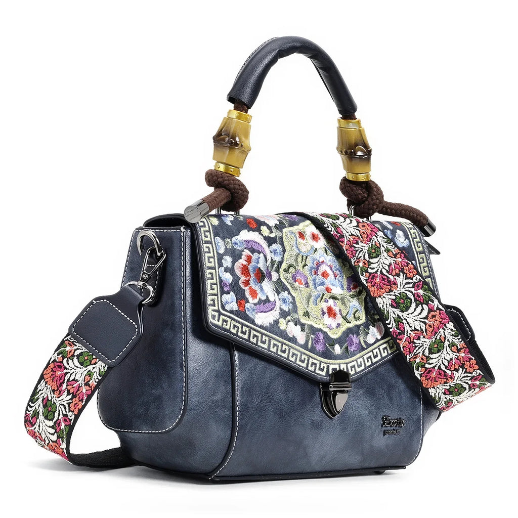 Exotic® Women's Satchel Vintage Retro Embroidery Sling Bag - exoticstore