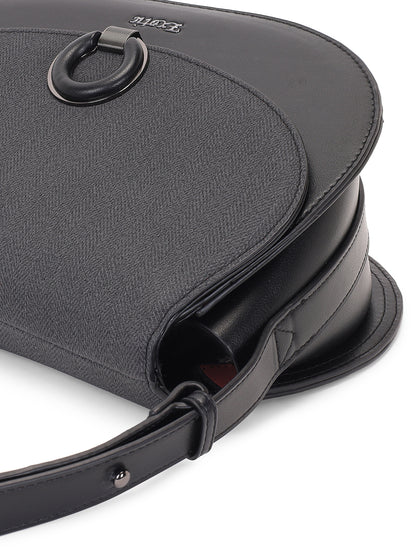 Exotic Simone Textured Saddle Bag