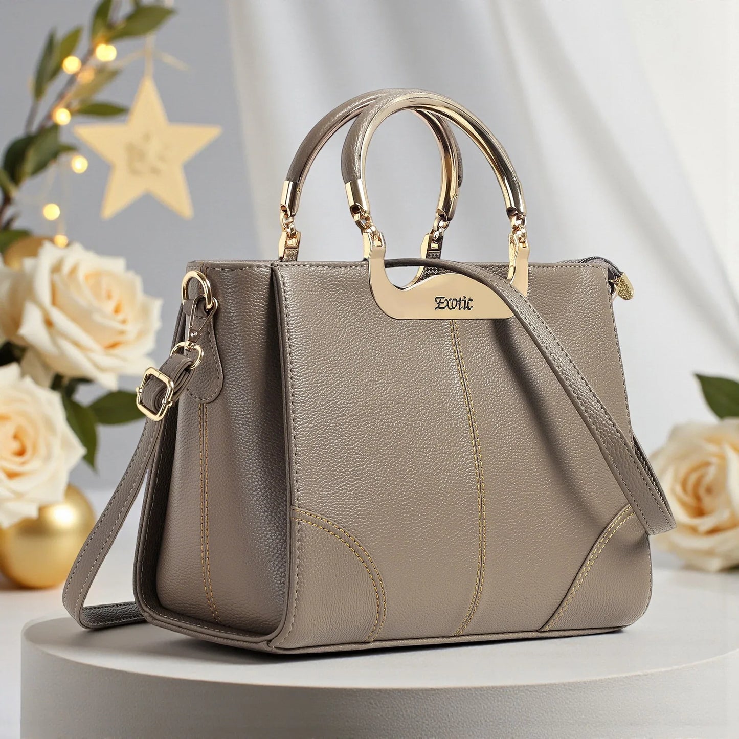 Exotic Signature Gold-Handle Tote - exoticstore