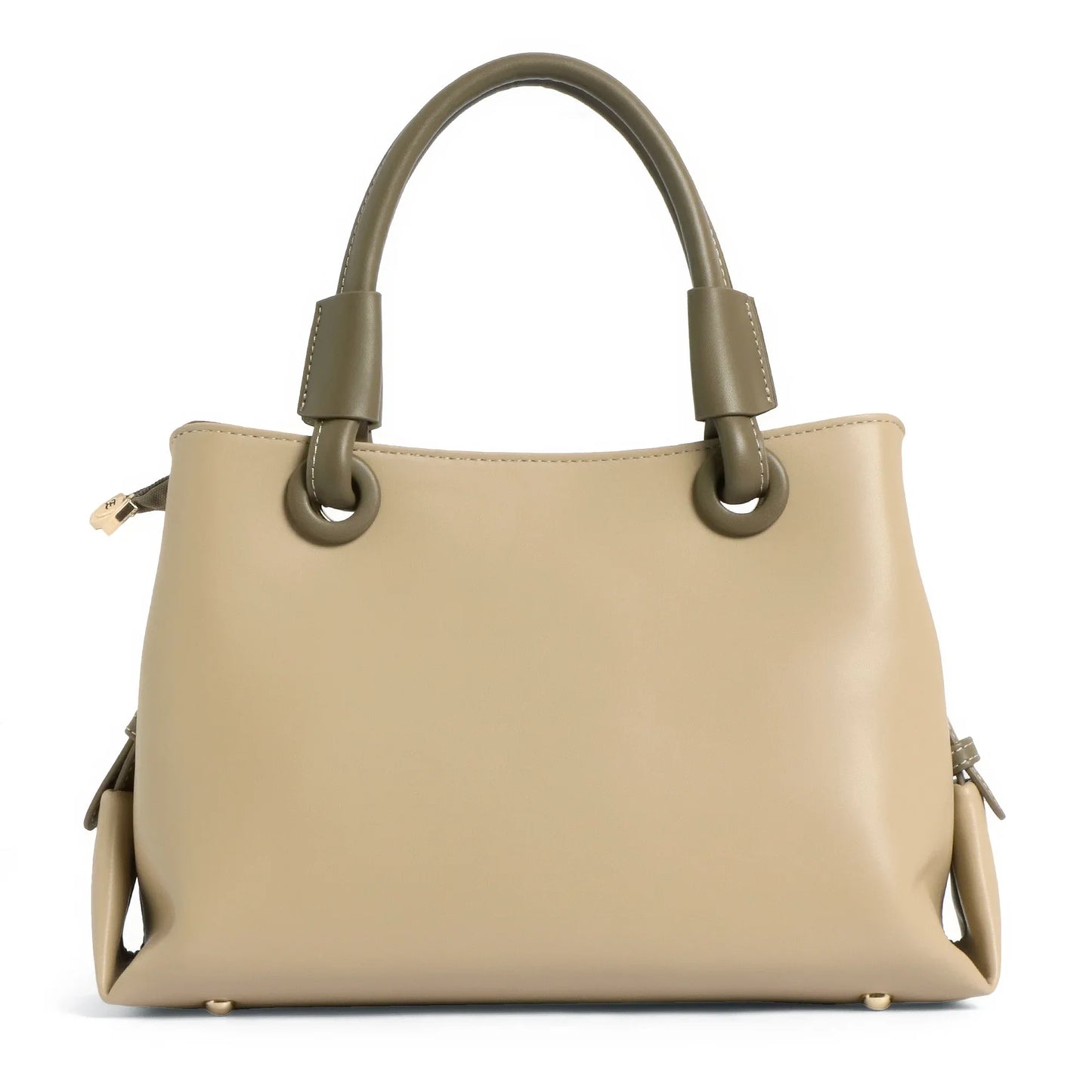 Exotic Premium Two-Tone Handbag | Beige & Olive Green Satchel Bag - exoticstore