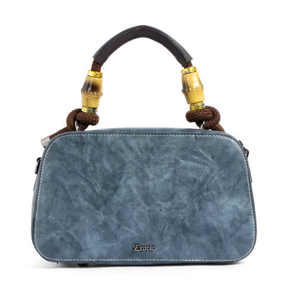 EXOTIC Bloom Embroidered Leather Handbag - exoticstore