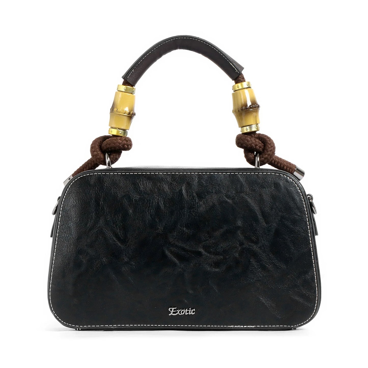 EXOTIC Bloom Embroidered Leather Handbag - exoticstore