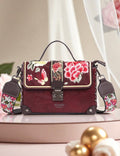 Exotic Embroidery Design Box type Shoulder Sling Bag For Women (Maroon)
