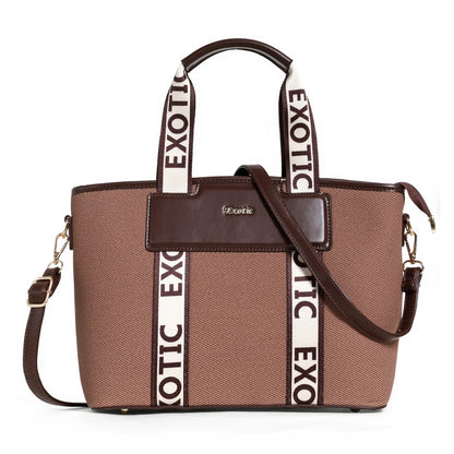 Exotic Premium Logo-Strap Women’s Tote Handbag - exoticstore