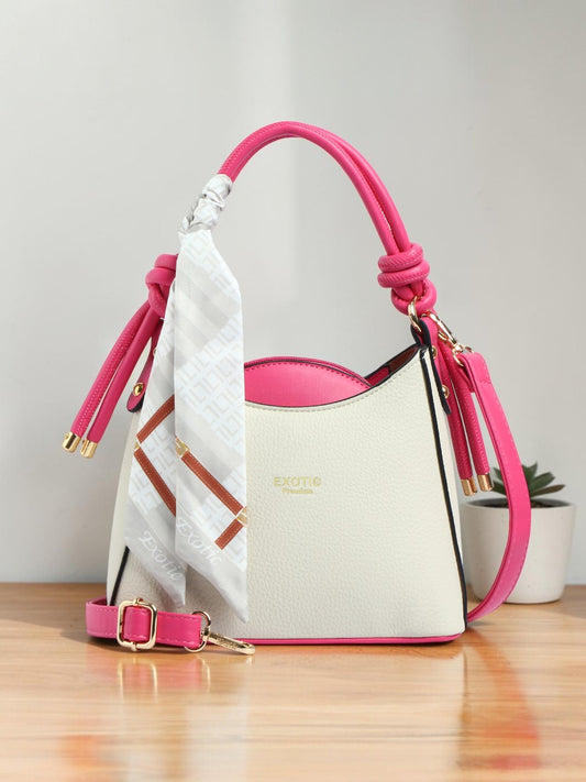 Exotic Elara Knot Hobo Shoulder Bag (White)