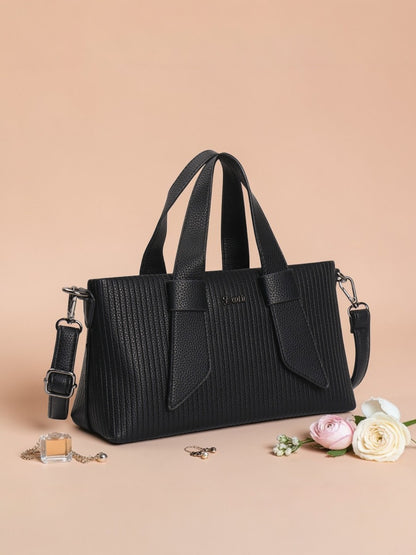 Exotic Valeria Satchel Sling Bag for Women Textured Leatherette Top Handle & Detachable Crossbody Strap