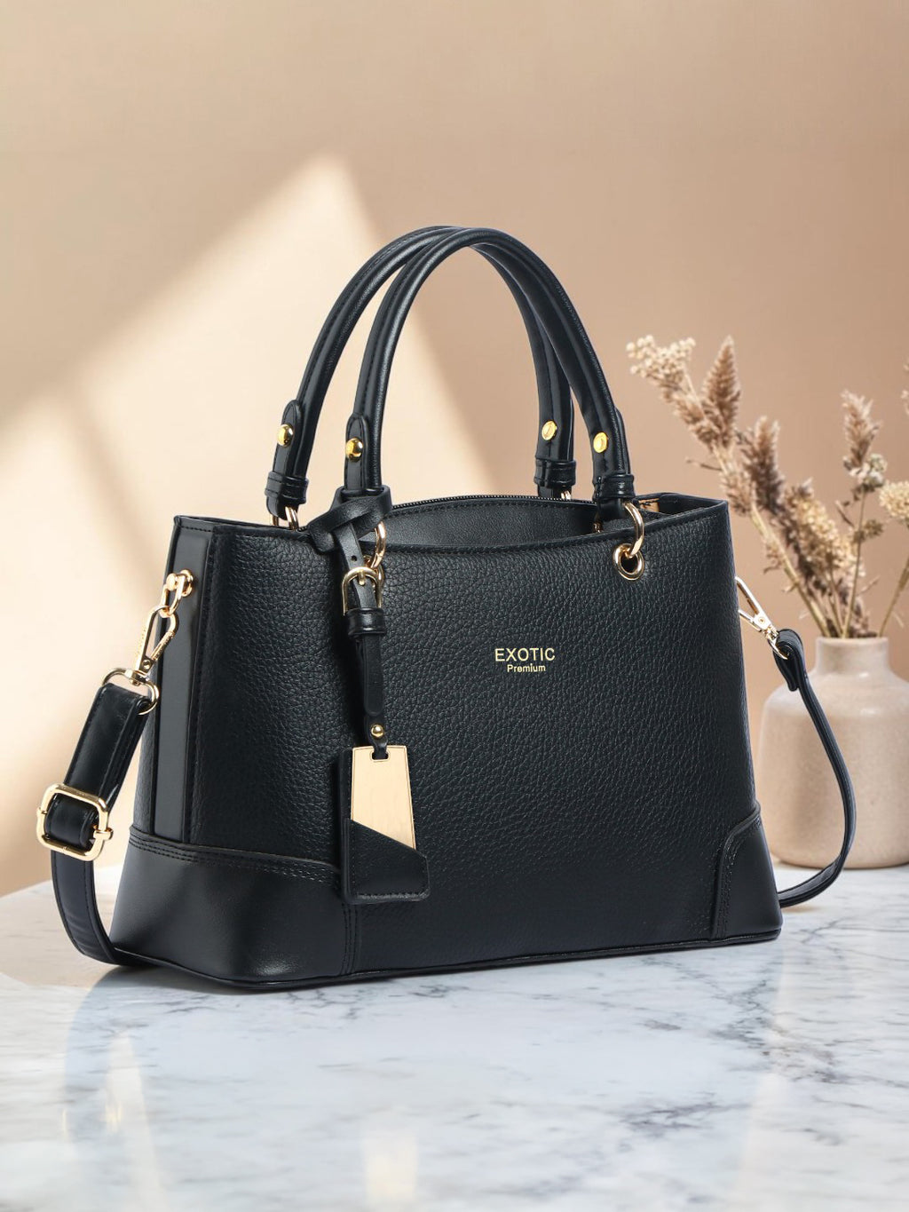 Exotic Caramel Edge Structured Handbag