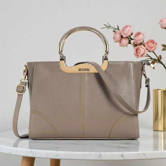 Exotic Signature Gold-Handle Tote - exoticstore