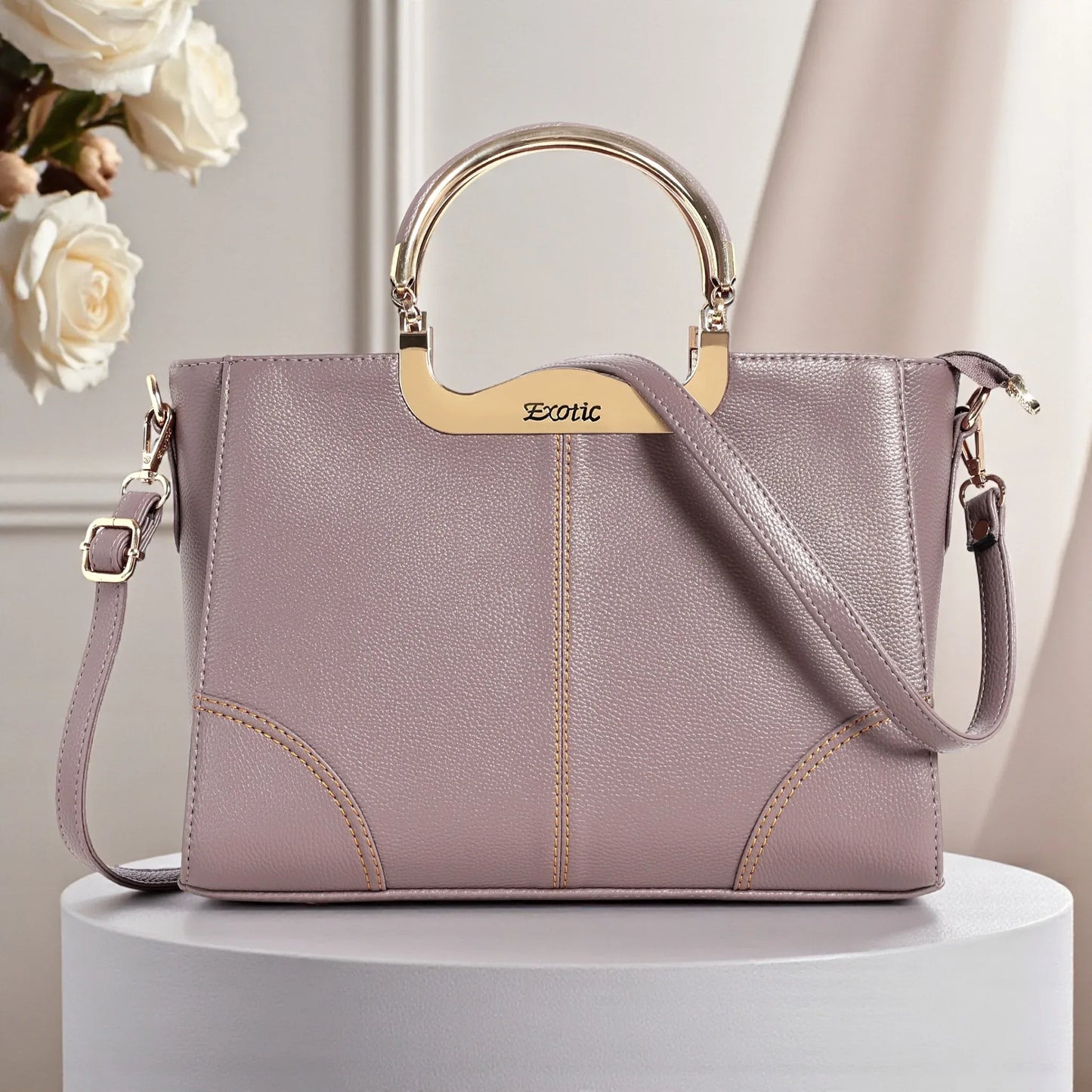 Exotic Signature Gold-Handle Tote - exoticstore