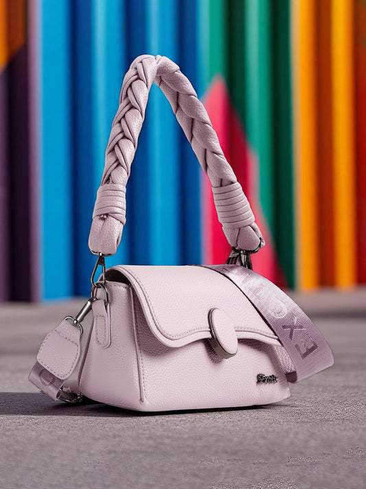 Exotic Unique Shape Texture Design Flap Sling Bag (Purple)