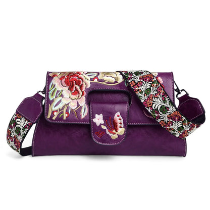 Exotic® Floral Fantasy Embroidered PU Sling Bag - exoticstore